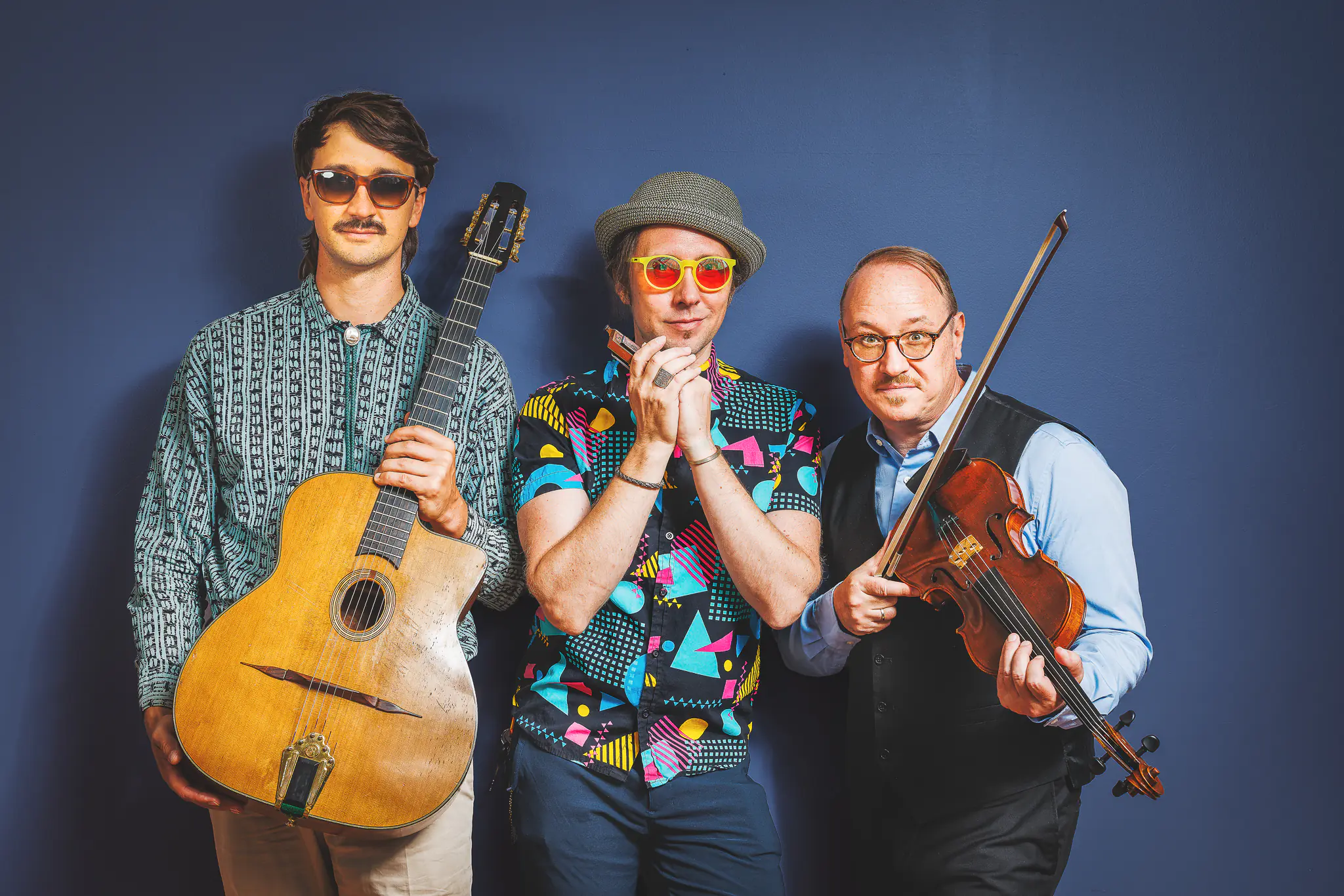 Versatile live jazz & swing band featuring violin, vocals, & harmonica. Booking custom duos up to full quintets.